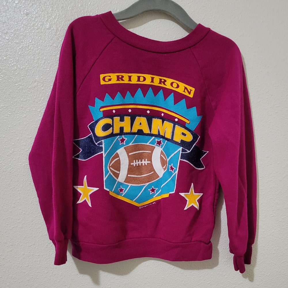 Vintage Park Bench Kids Crewneck Sweatshirt Gridiron Champ Size 5/6
